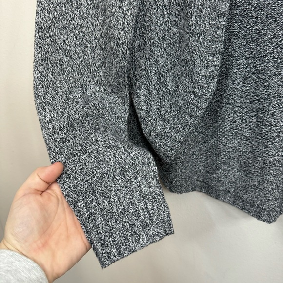 Tentree Anoba Organic Cotton Open Front Pointelle Cardigan Black and White XS - Picture 5 of 10